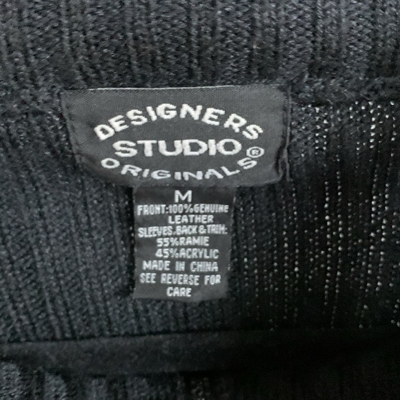 Vintage Suede and Knit Zip Cardigan Size M - Picture 2 of 5